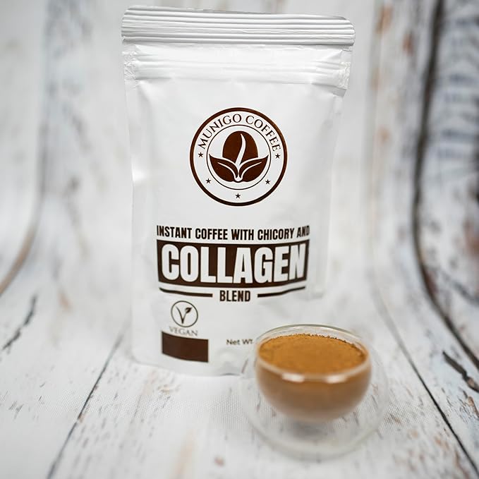 Munigo with Chicory and Collagen, 100g/3.52oz - Energizing Coffee Blend, Supports Skin Health