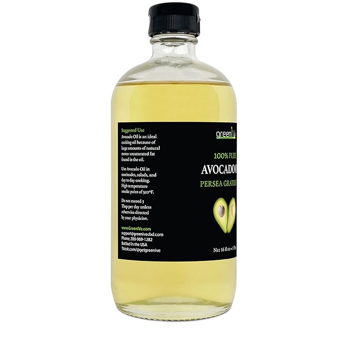 GreenIVe Avocado Oil Naturally Grown 100% Pure Natural without Additives, Clean, Cold Pressed