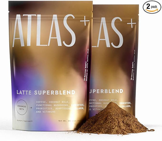 Atlas+ Latte Superblend??Instant Mushroom Coffee with Lion?™s Mane, Reishi, Cordyceps, Ashwagandha