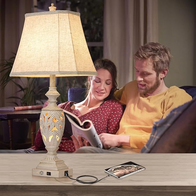 29.5"H Touch Control Traditional Table Lamp Set of 2,Vintage Bedside Lamp Nightstand Lamps with