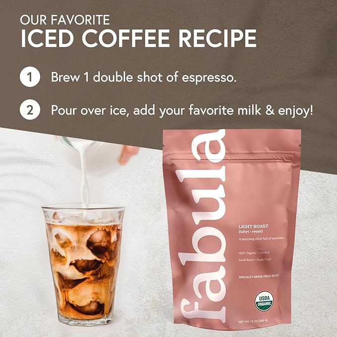 Fabula Coffee Light Roast Freshly Ground - Organic - Low Acid - Single Origin - Non-GMO - Mold Free