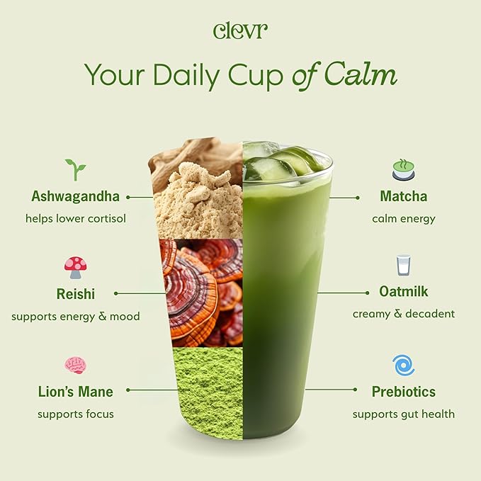 Clevr Blends Pistachio Matcha SuperLatte, Organic Ceremonial Grade, Instant Superfood Powder Blend