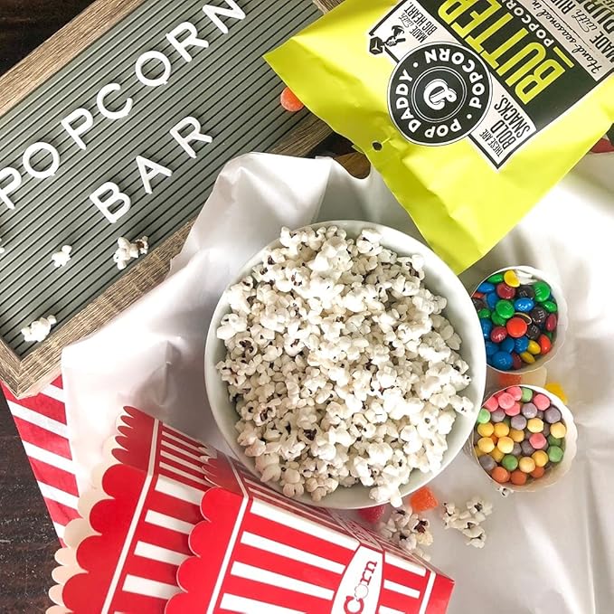 Pop Daddy Flavored Popcorn Gourmet, Butter Flavor Popped Popcorn, Hand Seasoned Ruby Red Kernels