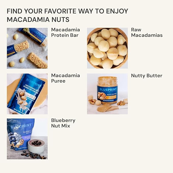 Blueprint Bryan Johnson Macadamia Nut Protein Bar - 9G Plant Protein - Healthy Fats - Supports