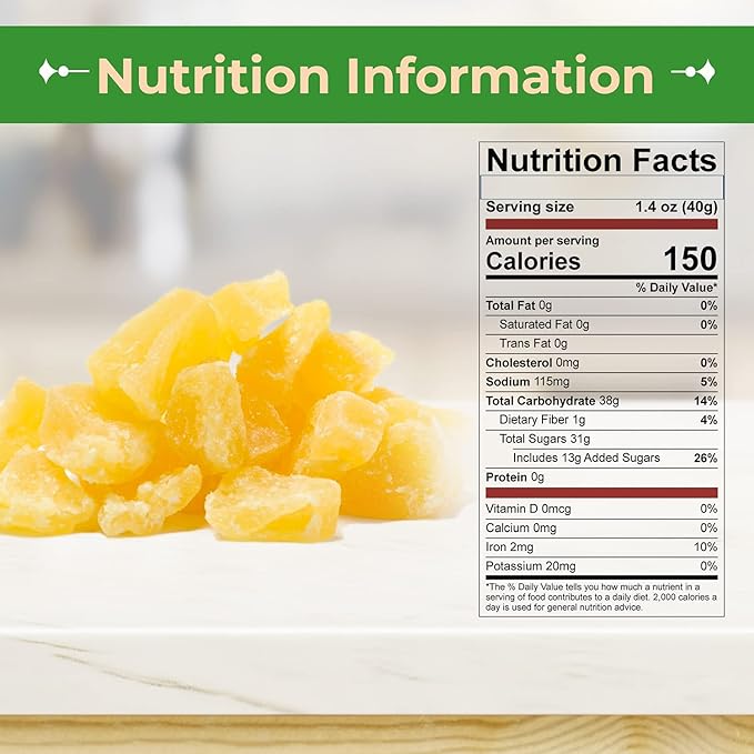 Sincerely Nuts - Dried Pineapple Chunks | Healthy Dehydrated Fruit Snack | Sweet Candied Chewy