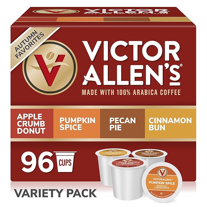 Victor Allen's Coffee Autumn Favorites Coffee Variety Pack SSC (Apple Crumb Donut, Pumpkin Spice