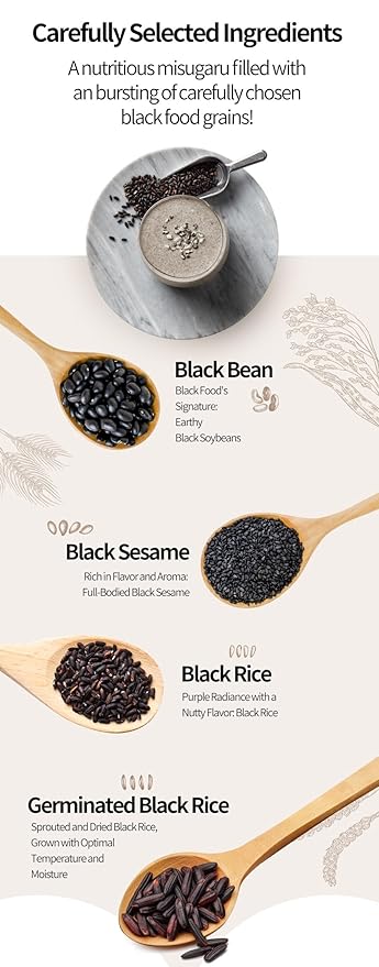 Damtuh Misugaru – Korean Black Mixed Grain Powder Drink, Traditional Multigrain Meal Replacement