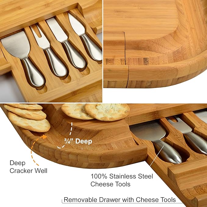 Picnic at Ascot Personalized Monogrammed Engraved Bamboo Cutting Board for Cheese & Charcuterie