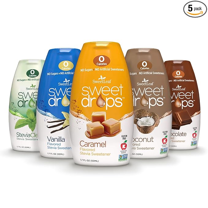 SweetLeaf Sweet Drops - Flavored Stevia Liquid Sweetener, Stevia Extract, Zero Calories, Gluten