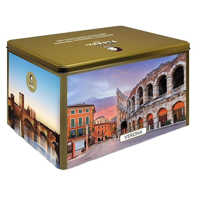 Matilde Vicenzi Verona Gift Tin - Assortment of Italian Pastries and Cookies for Gifting - 32oz