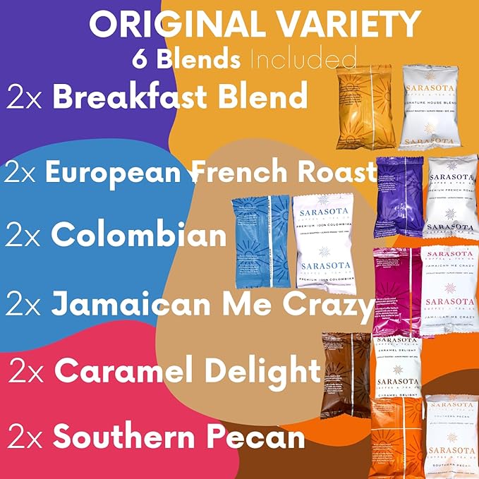 Ground Coffee | Gift Set Sampler Pack Variety Medium, Dark, & Flavored Roast Low Acid Mold Free