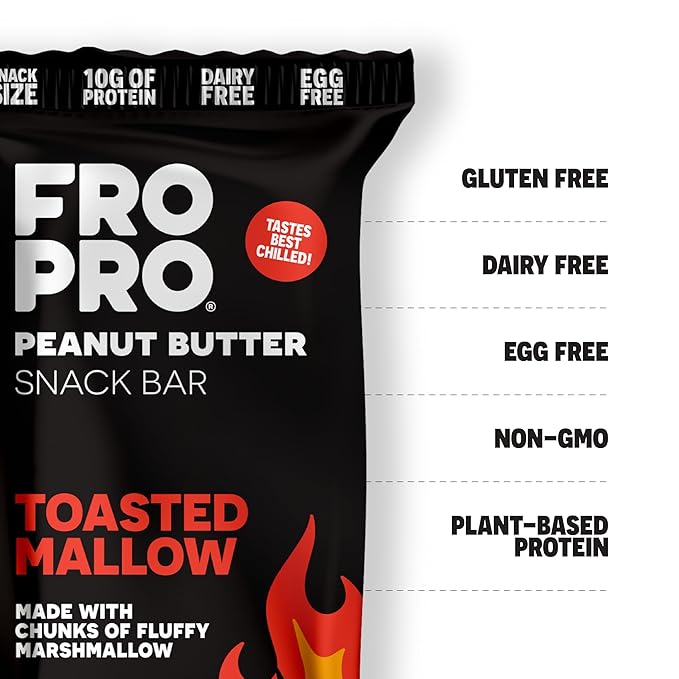 FROPRO Plant Protein Snack Bars - Plant Based Protein Bars, All-Natural, Gluten, Dairy, & Soy Free