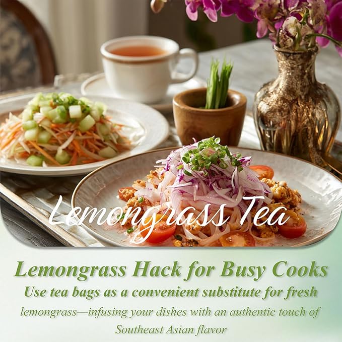 WT WEETEE Lemongrass Tea Bags, 100 Count Pure Lemon Grass Leaves Tea Bags, Natural Caffeine Free