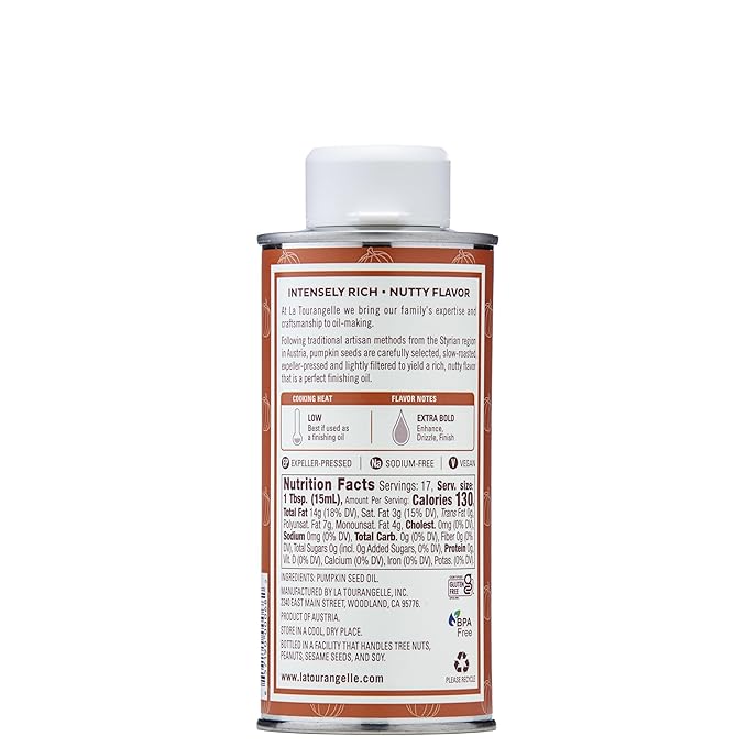 La Tourangelle, Toasted Pumpkin Seed Oil, Great for Cooking, Salad Dressings, Pastas, and Spreads