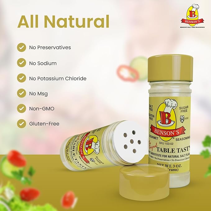 Benson’s - Table Tasty Salt Substitute, Salt-Free Gourmet Popcorn Seasoning, No Sodium, No