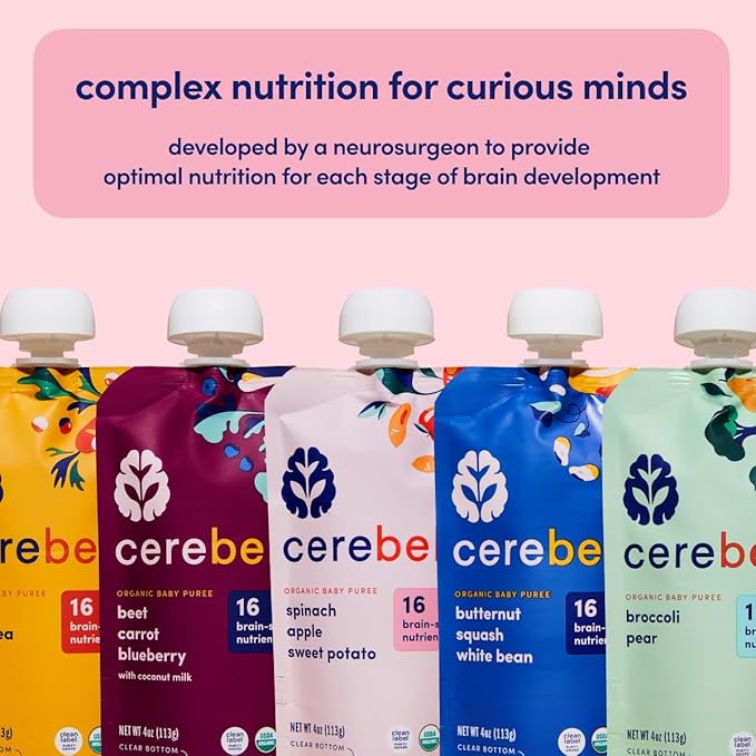 Cerebelly Organic Baby Food Pouches ??Dairy Free Smoothies for Toddlers | No Added Sugar, Fiber