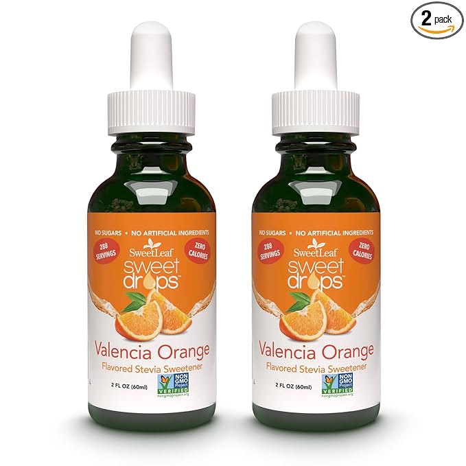 SweetLeaf Stevia Sweet Drops Valencia Orange - Liquid Stevia Drops Sweetener, Zero Calorie, Non-GMO