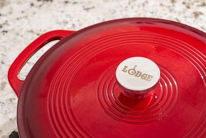Lodge 3.6 Quart Enameled Cast Iron Oval Casserole With Lid??Dual Handles ??Oven Safe up to 500ì§?F