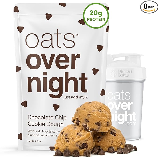 Oats Overnight - Chocolate Chip Cookie Dough - Vegan, 20g Protein, High Fiber Breakfast Shake