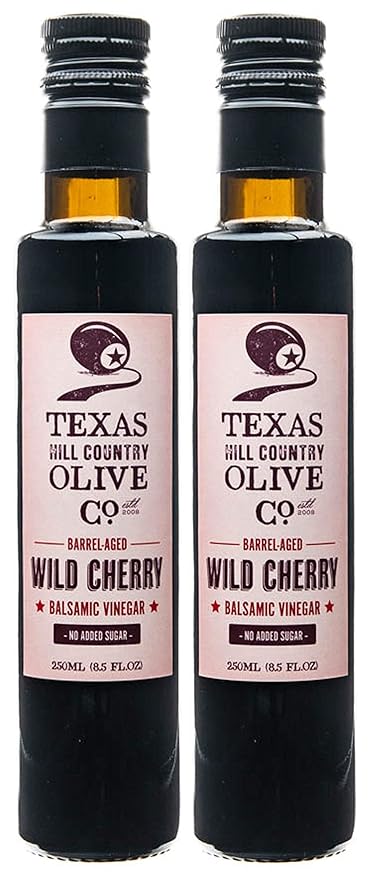 Wild Cherry Balsamic Vinegar - Gourmet Barrel Aged Infused Balsamic Vinegar - Great for Dressing