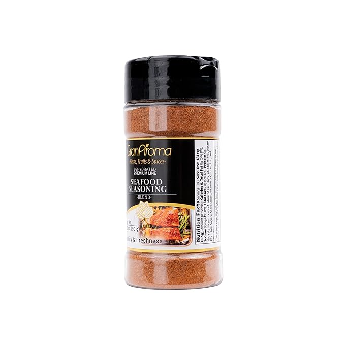 GranAroma Seafood Seasoning, Fish & Shrimp, Blend of Spices, Flavorful (3.2 Ounce)