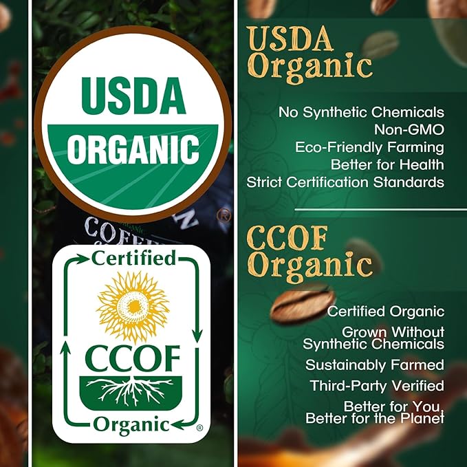 The Bean Organic Coffee Company Milky Way, Medium Roast, Ground Coffee, 16-Ounce Bags (Pack of 2)