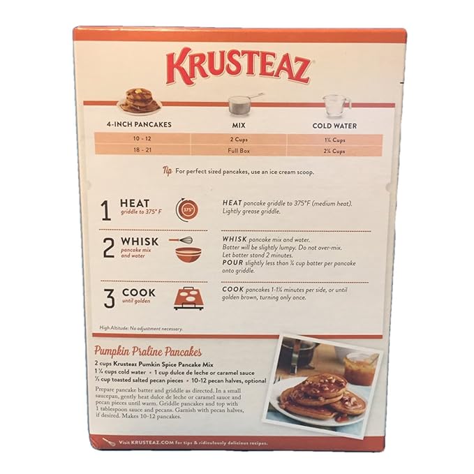 Krusteaz Baking Mix, Pumpkin Spice Complete Pancake Mix, Light & Fluffy, Made with Real Pumpkin &