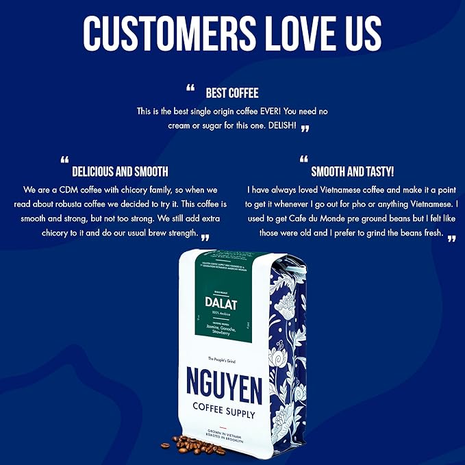 Nguyen Coffee Supply - Dalat Arabica: Dark Roast Premium Whole Coffee Beans, Vietnamese Single