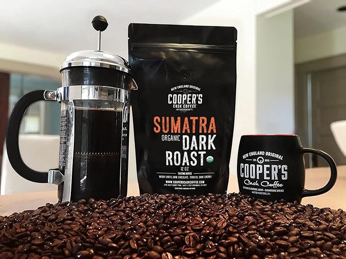 Organic Dark Roast Sumatra, Whole Bean Coffee, Single Origin Grade 1 Premium Coffee - 2lb Bag