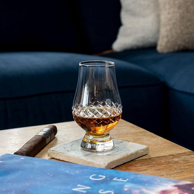Rolf Glass Diamond Scotch Glass | 6.75oz Tasting Glass | Lead-Free, Diamond-Wheel Engraved |