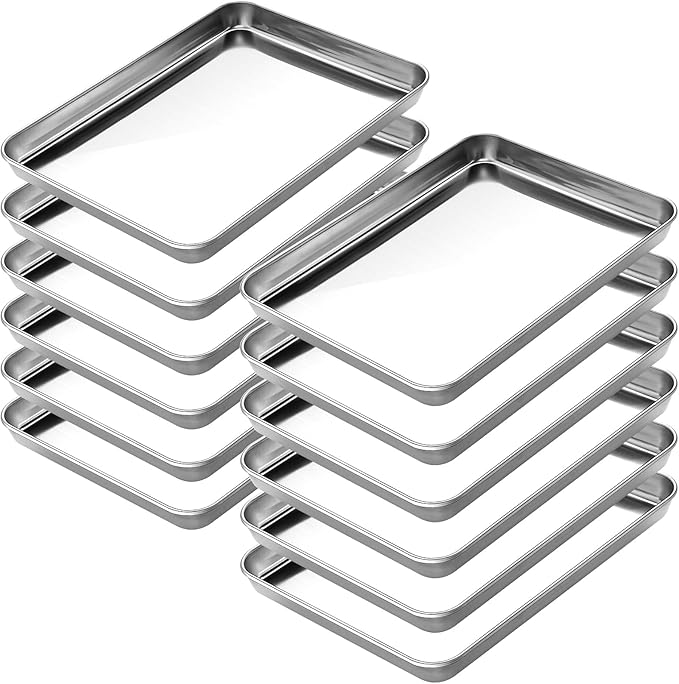 CEKEE Baking Sheet Set of 12, Stainless Steel 16 Inche Cookie Sheets for Baking, Baking Sheet Pan