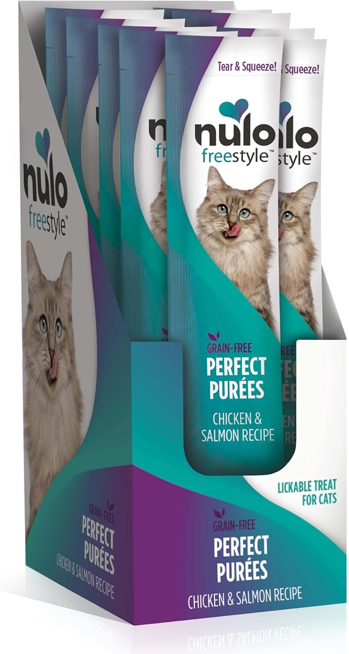 Nulo Freestyle Grain-Free Perfect Purees Premium Wet Cat Treats, Squeezable Meal Topper for