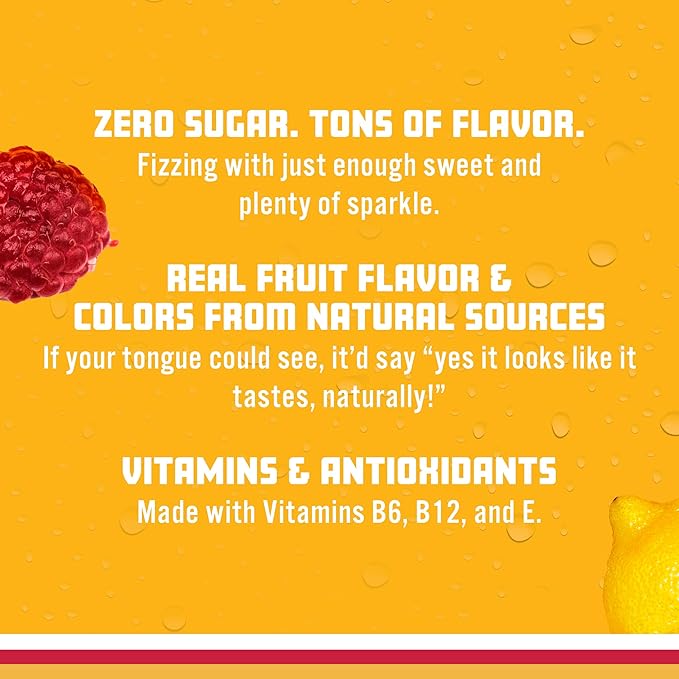 Sparkling Ice, Raspberry Lemonade Sparkling Water, Zero Sugar Flavored Water, with Vitamins and