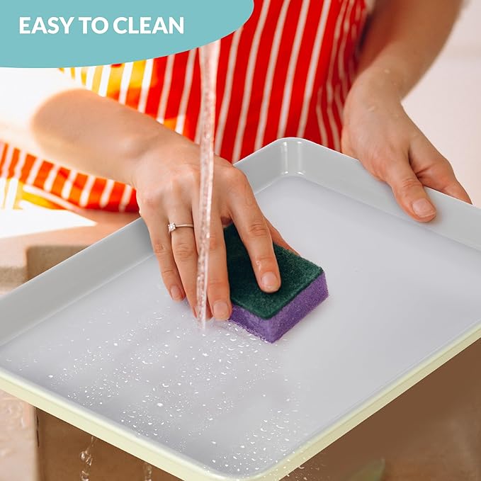 Boxiki Kitchen Non-Stick Ceramic Baking Sheet - Slick & Non-Toxic Ceramic Coating, PTFE & PFOA Free