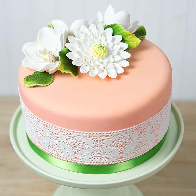 Global Sugar Art Poppy Anemone Sugar Cake Flowers, White with Green Center, 3 Count by Chef Alan