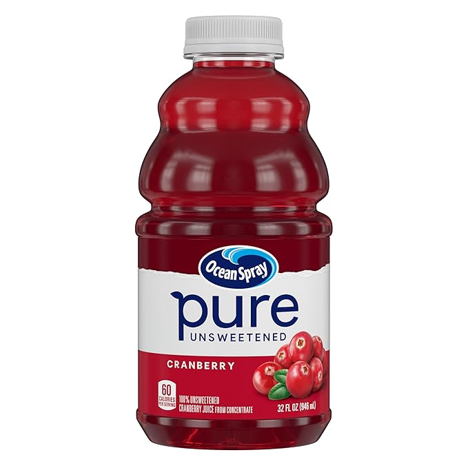 Ocean Spray® Pure Unsweetened Cranberry, 100% Cranberry Juice From Concentrate, 32 Fl Oz Bottle
