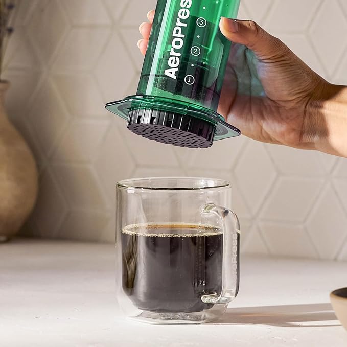 AeroPress Clear Green Coffee Press – 3 In 1 Brew Method Combines French Press, Espresso-style, Full