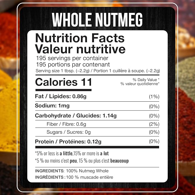 Fresh Finest Whole Nutmeg 15.16oz - Premium Quality Whole Nutmeg - All-Natural, Non-GMO