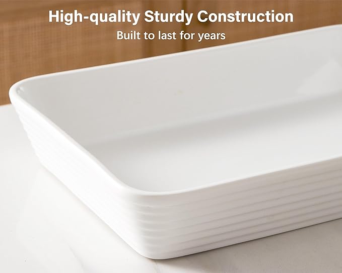 ONEMORE Ceramic Baking Dish, 9x13 Baking Pan Casserole Dish Large Rectangular Baking Dishes for