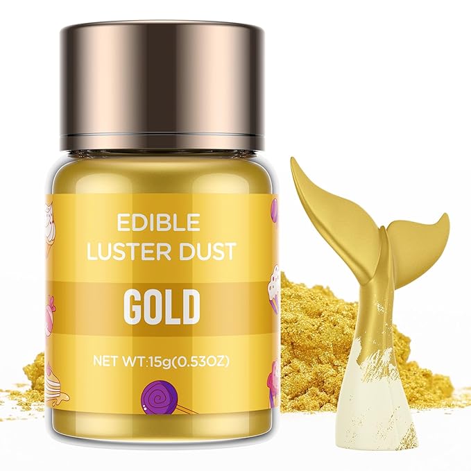 Luster Dust Edible - 15 Grams Food Grade Cake Dust Shimmer Powdered, Cherrysea Powder Luster Dust
