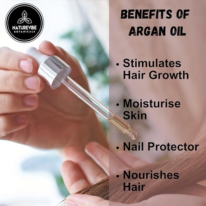 Naturevibe Botanicals Argan Oil 32 Fl oz ??Cold Pressed, Unrefined, Pure Moroccan Argan Oil for