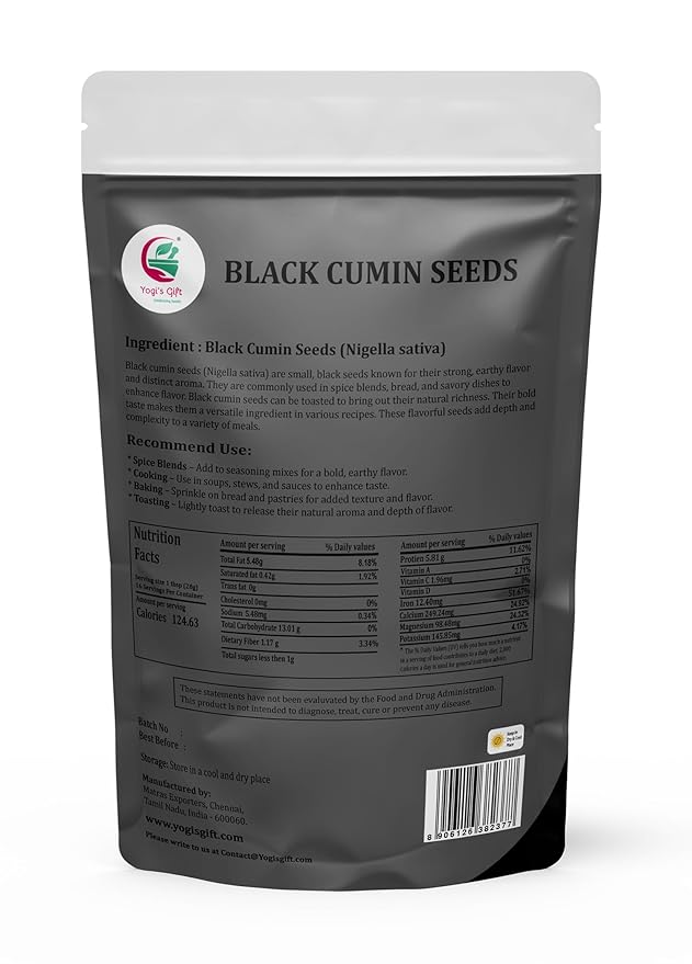 Black Cumin Seeds 1 LB, Nigella Sativa, 100% Pure & Natural, Premium Quality Kalonji Seeds, Perfect