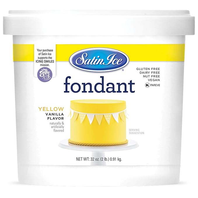 Satin Ice Yellow Fondant, Vanilla, 2 Pounds