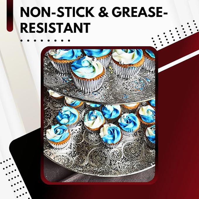 Green Direct Standard Size Silver Cupcake Liners ??Pack of 240 Paper Baking Cups for Muffin Pans