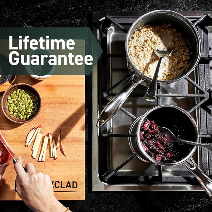 HexClad Hybrid Nonstick 1-Quart Saucepan with Tempered Glass Lid, Stay-Cool Handle