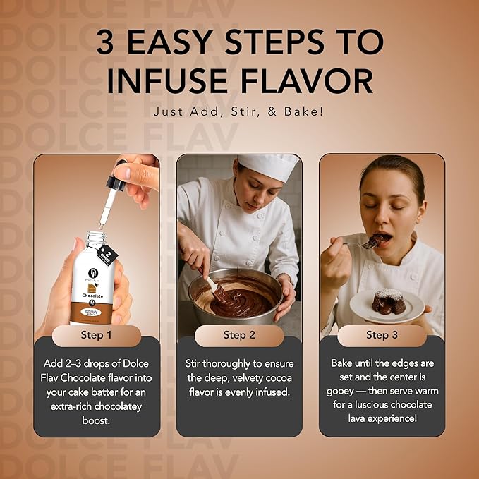 Dolce Flav Natural Chocolate Extract ??Sugar-Free & Kosher ??Pure Cocoa Flavor for Baking, Coffee
