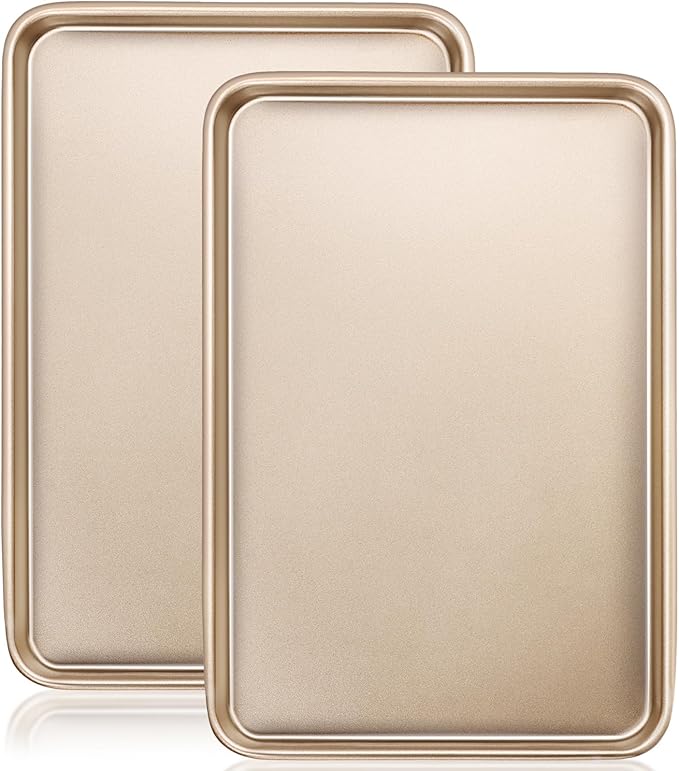 Baking Sheet Pan Set of 2, Wildone Commercial Cookie Sheets for Baking, Nonstick Carbon Steel Oven