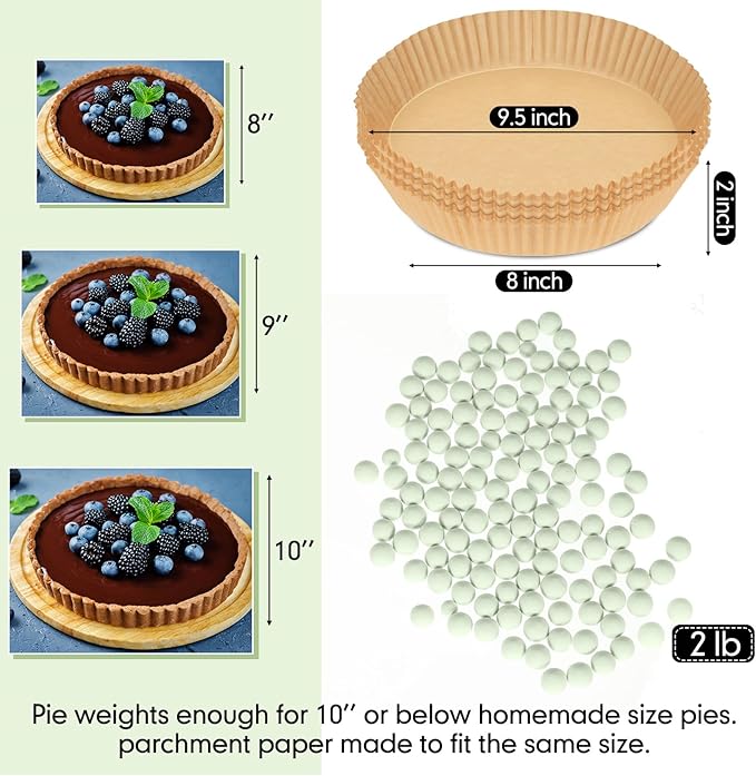 1 Pack Light Green 2 lb Pie Weights for Baking Crust Ceramic Weights Blind Baking Beads with 50 Pcs