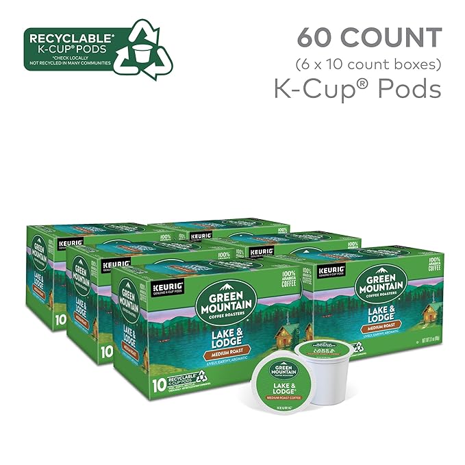 Green Mountain Coffee Roasters Lake and Lodge Blend Keurig Single-Serve K-Cup pods, Dark Roast