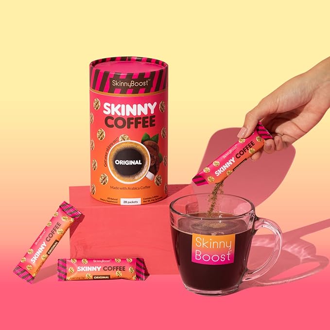 Skinny Boost Instant Skinny Coffee Sticks (Vanilla) - Made with Arabica Coffee Beans, Garcinia